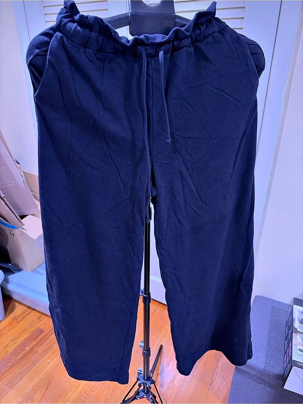 Express High Rise Ruffle Waist Jogger Pants Black Small